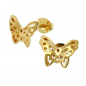 Mobile Preview: Ohrstecker Ohrring 7x10mm Schmetterling vergoldet 3 Mikron, ohne Dekoration