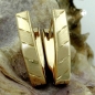 Mobile Preview: Creolen Ohrringe Ohrring 18,5x4mm Klappscharnier V-Form spitzoval diamantiert 9Kt GOLD