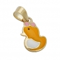 Mobile Preview: Anhänger 11x7mm kleine Ente farbig emailliert 9Kt GOLD, ohne Dekoration