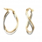 Preview: Creolen Ohrringe Ohrring 22x15x3mm bicolor mit Weißgold durchlegiert 9Kt GOLD, ohne Dekoration