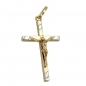 Preview: Anhänger 22x13mm Kreuz-Jesus bicolor 9Kt GOLD, ohne Dekoration
