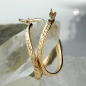 Preview: Creolen Ohrringe Ohrring 23x15x2mm oval diamantiert 9Kt GOLD