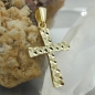 Mobile Preview: Anhänger 15x11mm Kreuz diamantiert 9Kt GOLD