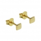 Preview: Ohrstecker Ohrring 3,5x3,5mm Viereck glänzend flach 9Kt GOLD, ohne Dekoration