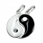 Preview: Anhänger Yin Yang 16mm schwarz weiß lackiert Silber 925, ohne Dekoration
