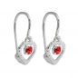 Preview: Ohrhaken Ohrringe 15x6mm Herz Glasstein rot glänzend Silber 925, ohne Dekoration