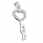 Preview: Anhänger 28x12mm Schlüssel LOVE mit Zirkonias glänzend Silber 925, ohne Dekoration