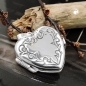Mobile Preview: Anhänger 22x20x6mm Medaillon Herz mit Ornament glänzend geschwärzt Silber 925