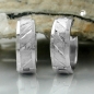 Creolen Ohrringe 14x5mm Klappscharnier diamantiert rhodiniert Silber 925