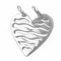 Preview: Anhänger 21mm Herz mit 2 Ösen glänzend Silber 925, ohne Dekoration