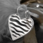 Preview: Anhänger 21mm Herz mit 2 Ösen glänzend Silber 925