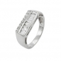 Preview: Ring 7mm mit vielen Zirkonias glänzend rhodiniert Silber 925 Ringgröße 54, ohne Dekoration