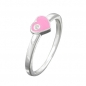 Preview: Ring Kinderring mit Herz rosa Silber 925 Ringgröße 44, ohne Dekoration