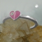 Preview: Ring Kinderring mit Herz rosa Silber 925 Ringgröße 44
