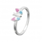Preview: Ring Kinderring Schmetterling rosa hellblau Silber 925 Ringgröße 42, ohne Dekoration