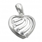 Preview: Anhänger 15x16mm Herz mit Zirkonias rhodiniert glänzend Silber 925, ohne Dekoration