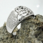 Preview: Ring 10mm mit Zirkonias glänzend rhodiniert Silber 925 Ringgröße 54