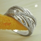 Preview: Ring 11mm mit vielen Zirkonias glänzend rhodiniert Silber 925 Ringgröße 56