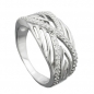 Preview: Ring 11mm mit vielen Zirkonias glänzend rhodiniert Silber 925 Ringgröße 58, ohne Dekoration