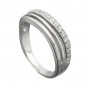 Preview: Ring 6mm mit Zirkonias glänzend rhodiniert Silber 925 Ringgröße 58, ohne Dekoration