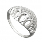 Preview: Ring 13mm mit vielen Zirkonias glänzend rhodiniert Silber 925 Ringgröße 57, ohne Dekoration