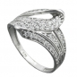 Preview: Ring 14mm mit vielen Zirkonias glänzend rhodiniert Silber 925 Ringgröße 57, ohne Dekoration