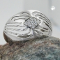 Preview: Ring 12mm mit Zirkonias glänzend diamantiert rhodiniert Silber 925 Ringgröße 57