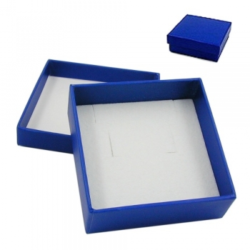 Schmuckschachtel, Karton blau, Kette/Ohrring, ohne Dekoration