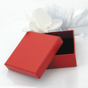 Schmuckschachtel Karton rot, 6x6, für Kette/Ohrring