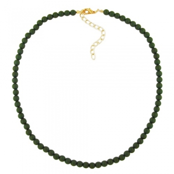 Halskette, 6mm Perlen, olivmatt