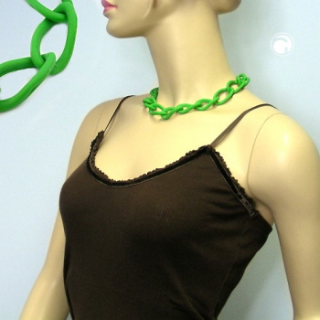 Halskette Weitpanzer Kettenglieder Kunststoff grün-matt 45cm