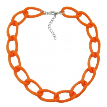 Halskette Weitpanzer Kettenglieder Kunststoff apricot-matt 45cm, ohne Dekoration