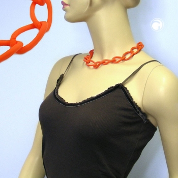 Halskette Weitpanzer Kettenglieder Kunststoff apricot-matt 45cm