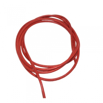 Lederband Rundschnur Rindleder 2mm rot gefärbt ca. 1m, ohne Dekoration