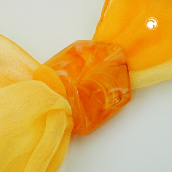 Tuchring 45x36x18mm Sechseck orange-​marmoriert glänzend Kunststoff