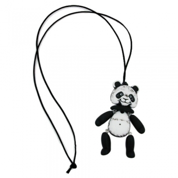 Kette, Panda, schwarz-weiß matt, ohne Dekoration