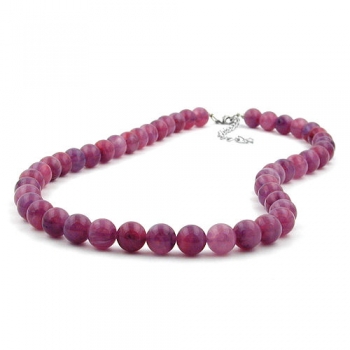 Halskette, Perlen 10mm flieder-violett, ohne Dekoration