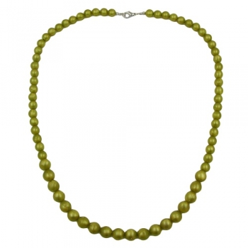Halskette, verlaufend, seide-oliv, ohne Dekoration