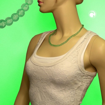 Halskette, Perle, 6, kiwi-transparent