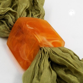 Tuchring 45x36x18mm Sechseck orange-​marmoriert matt Kunststoff