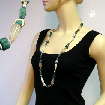 Halskette, mint-grün-bicolor
