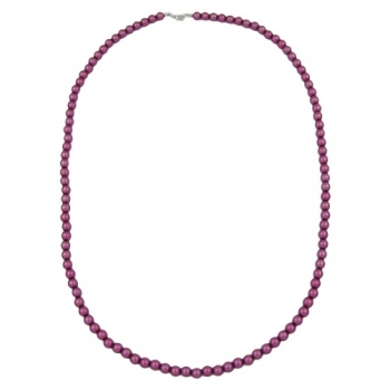 Halskette, Perle 8mm, lila-wachs, ohne Dekoration