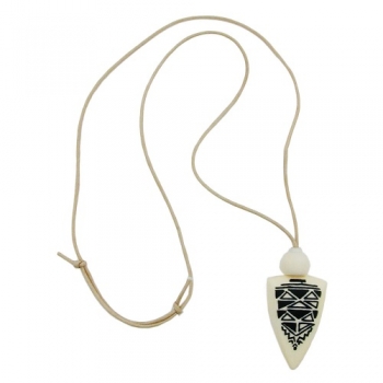 Halskette, Dreieck, elfenbein-schwarz, ohne Dekoration