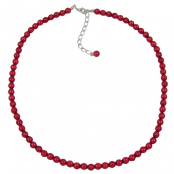 Halskette, Perlen 6mm, weinrot-seide, 50cm, ohne Dekoration