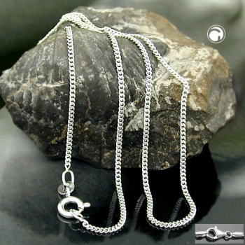 Halskette 1,4mm Flachpanzerkette 2x diamantiert Silber 925 36cm