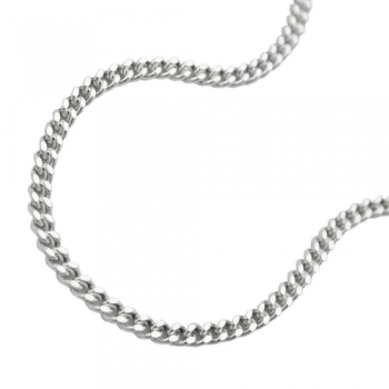 Halskette 1,7mm Flachpanzerkette 2x diamantiert Silber 925 50cm