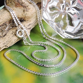 Halskette 1mm Venezianerkette glänzend Silber 925 38cm