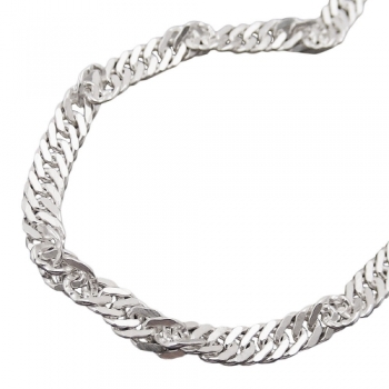 Halskette 3,3mm Singapurkette diamantiert Silber 925 50cm
