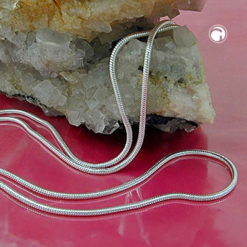 Halskette 1,3mm runde Schlangenkette Silber 925 50cm