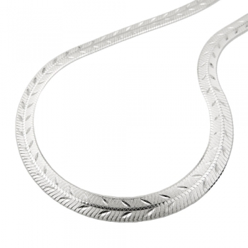 Kette 7mm Schlange flach gedrückt mit Diamantschliff Silber 925 45cm, ohne Dekoration